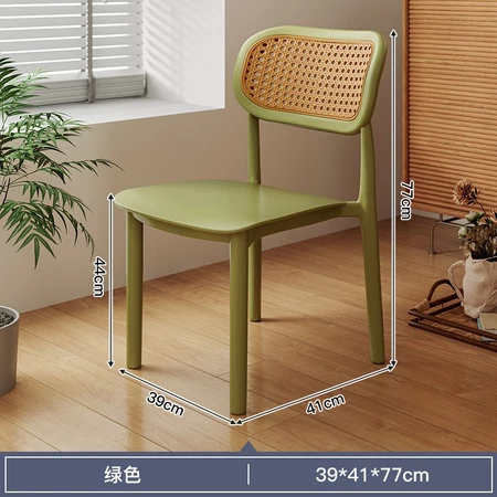 Restaurant rattan chair dining chair home backrest 藤编椅 leisure chair stackable plastic Kerusi