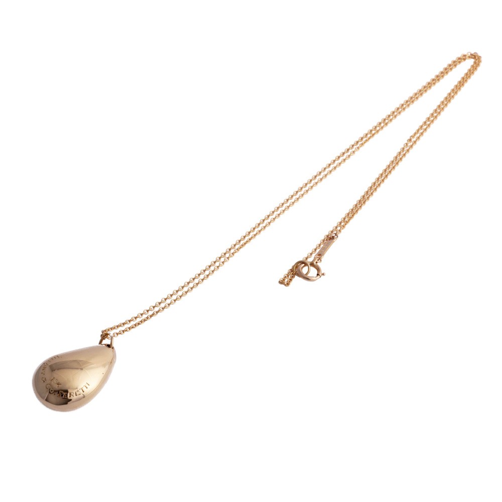 Tiffany & Co. Elsa Peretti Teardrop Necklace 18K Yellow Gold