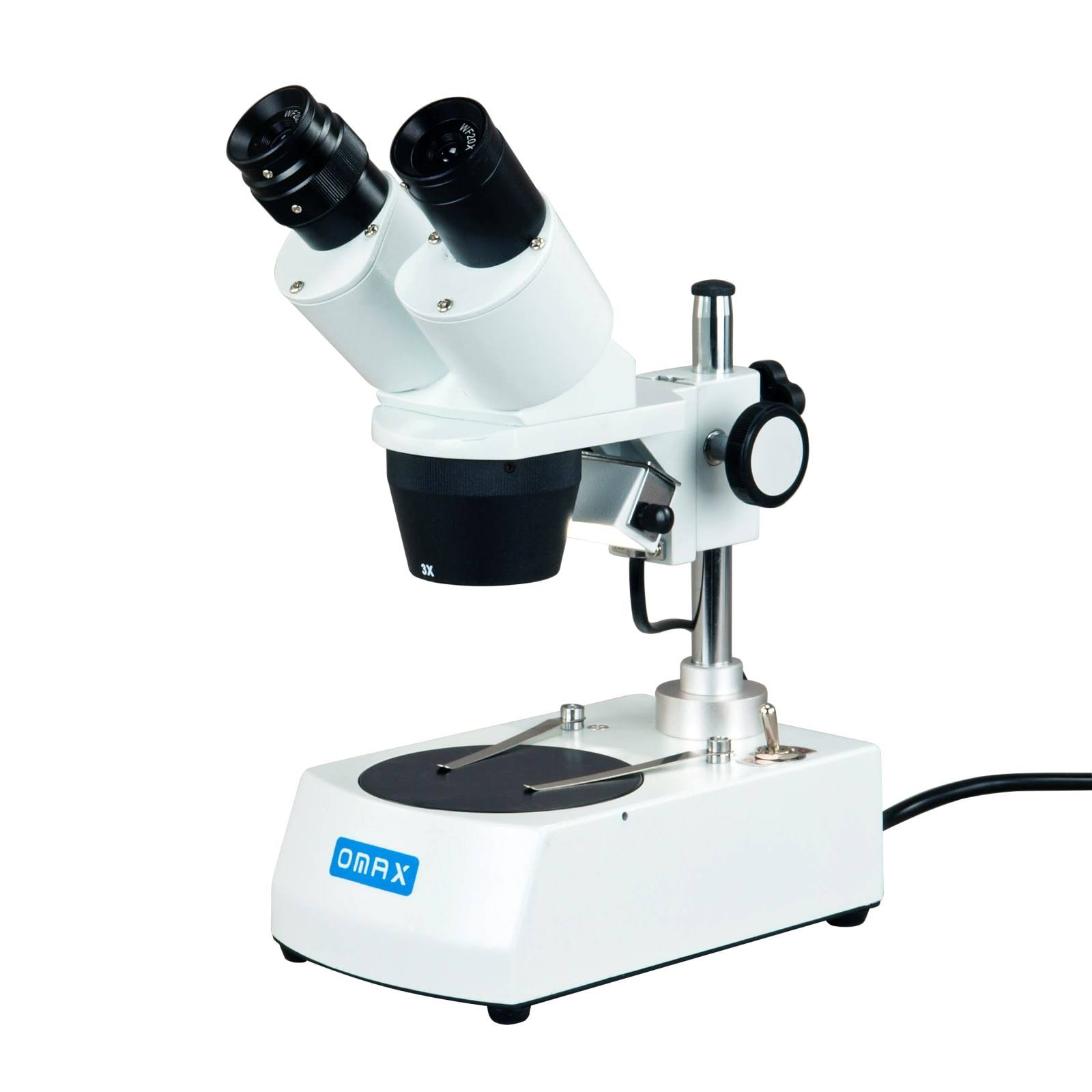 OMAX 20X-60X Student Binocular Stereo Microscope with Dual Lights and Cleaning Pack