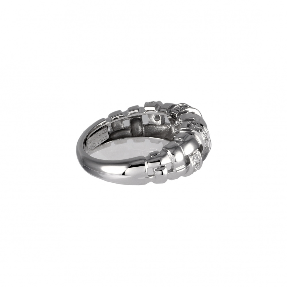 Tiffany & Co. Key Woven Ring 18K White Gold Diamond