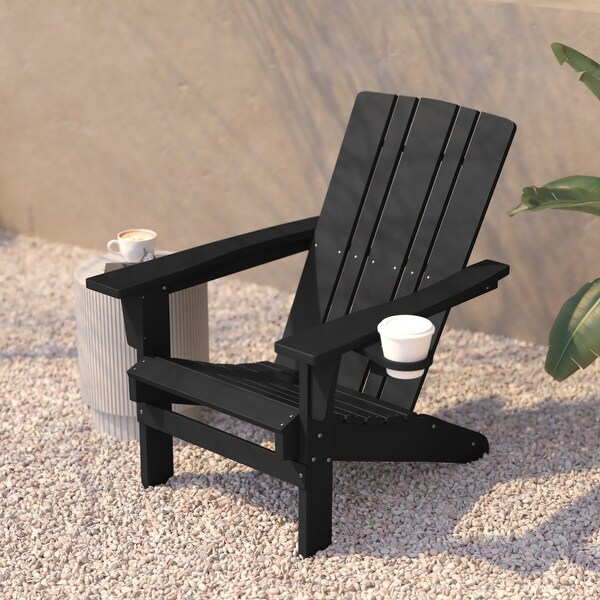 Commercial Grade AllWeather Adirondack Chair with Swiveling Cupholder