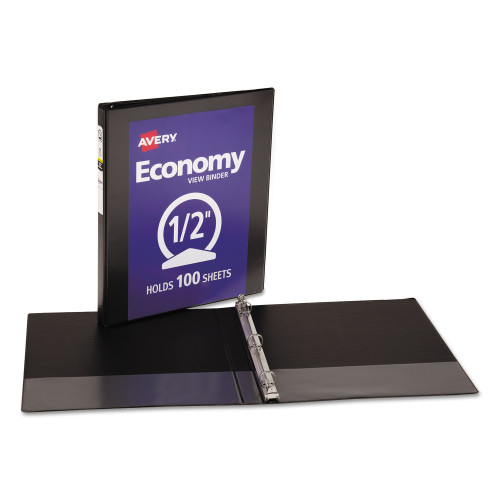 Avery Economy View Binder with Round Rings , 3 Rings, 0.5