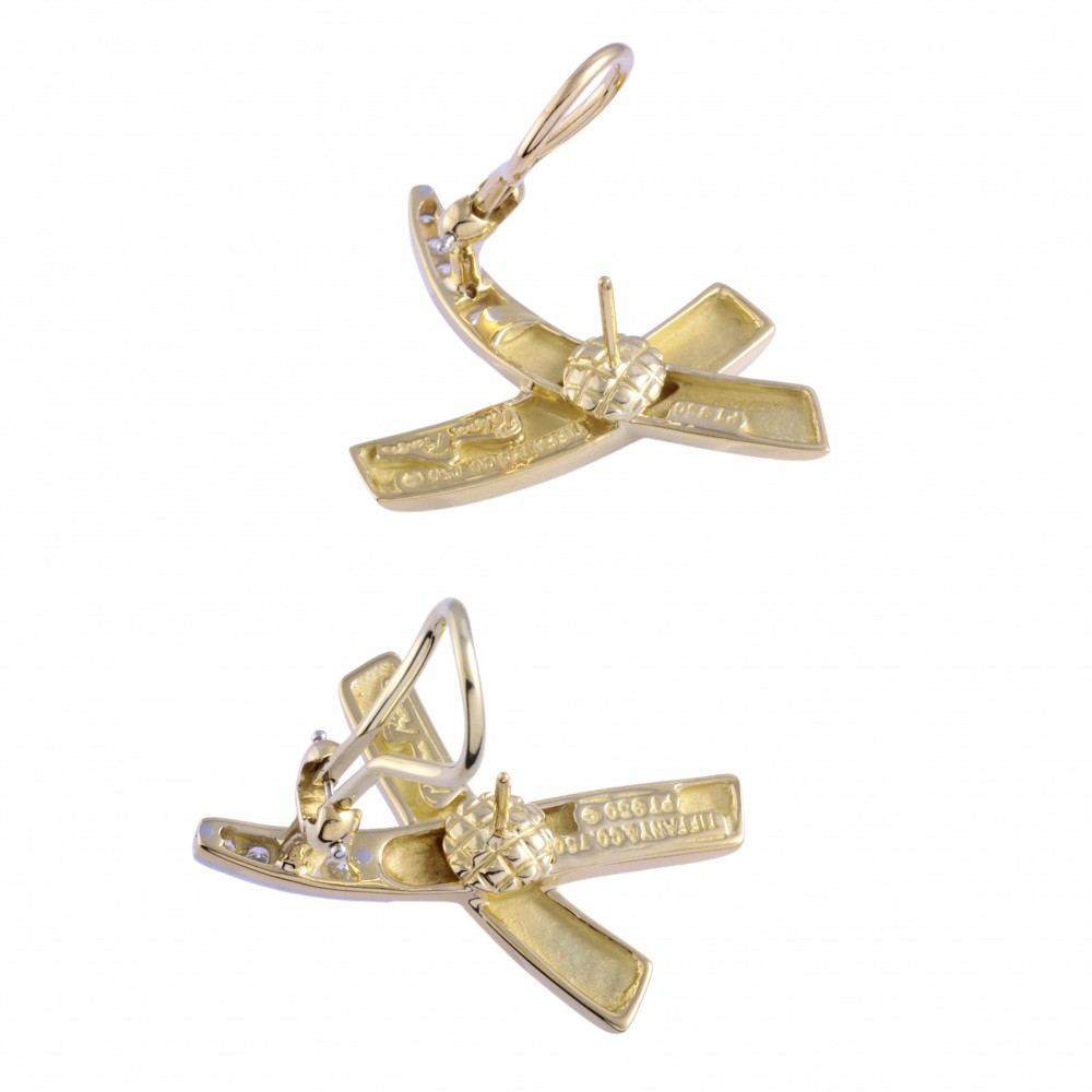 Tiffany & Co. Paloma Picasso Max (x) Earrings 18K Yellow Gold Diamond