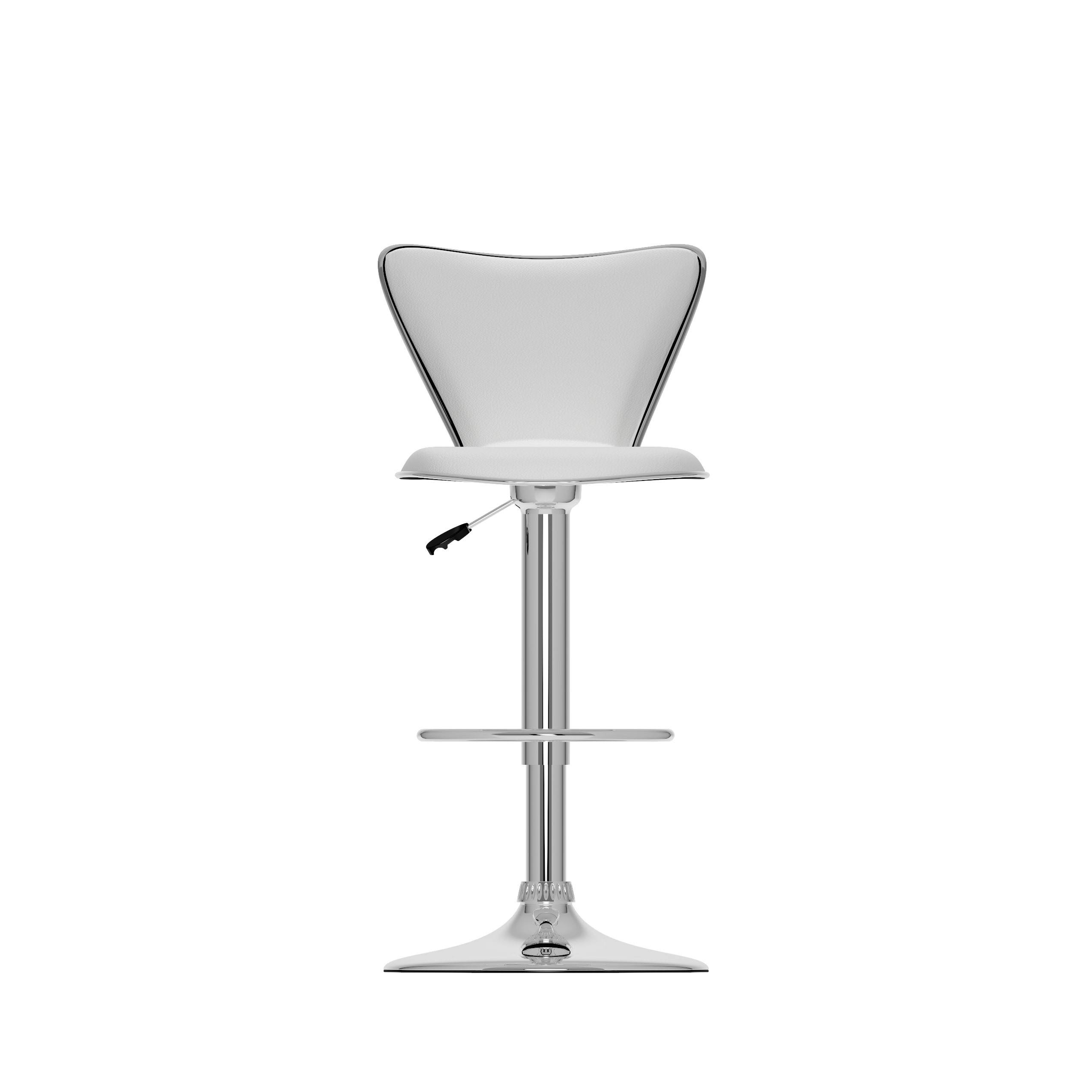 Corliving 32x22 Curved Back Bar Stool, White - 2 count