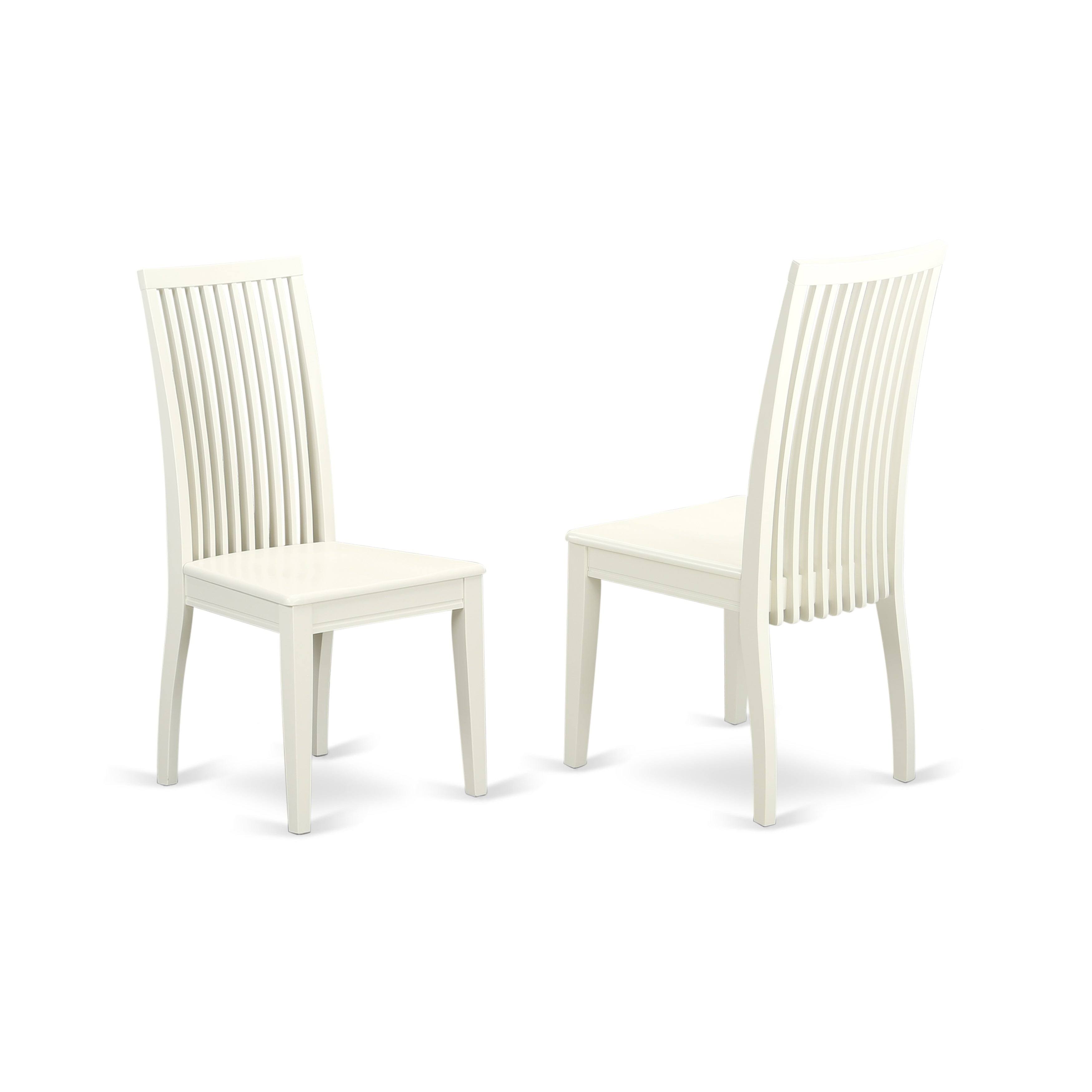 East West Furniture Set of 2 Chairs IPC-MAH-W Ipswich Dining Chair with Slatted Back in Mahogany Finish