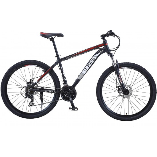 Adult Mountain Bike 27.5 Inch,Men Mountain Bike 24-Speed MTB Bikes 17 Inch Aluminum Frame Mountain Bikes for Men with Dual Disc Brake and Full Suspension Fork