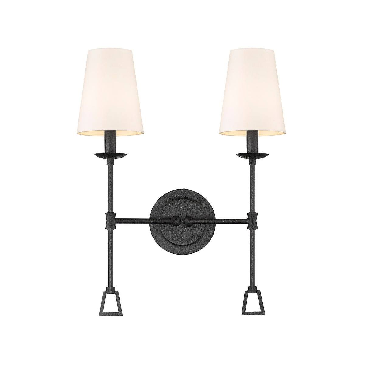 Modern Two 2-Light Sconce in Matte Black