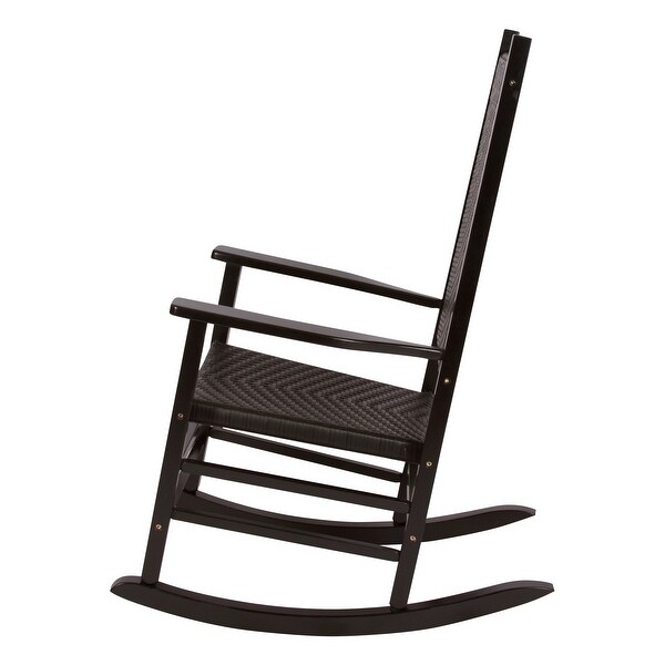 Hampton Genuine Hardwood Rocking Chair with WeatherResistant Woven Wicker Back (Set of 2)
