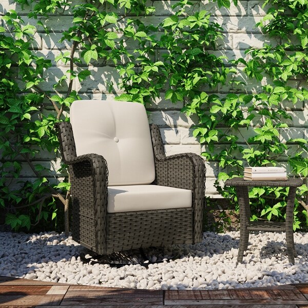 Patio Rattan Chairs Swivel Rocker
