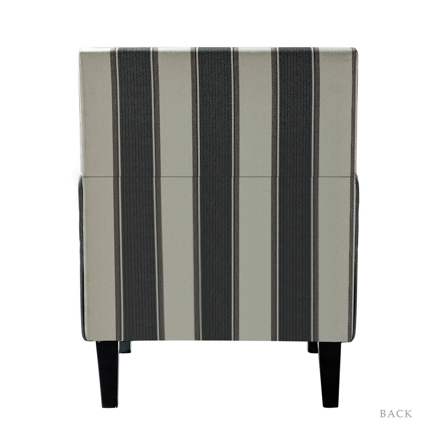 Filton Armchair with Tapered Block Leg - Black Stripe