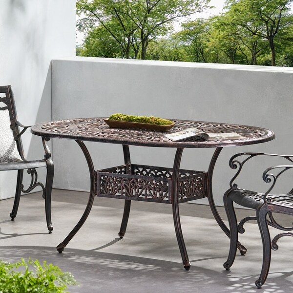 Aluminum Dining Table,Shiny Copper,Assembly Required