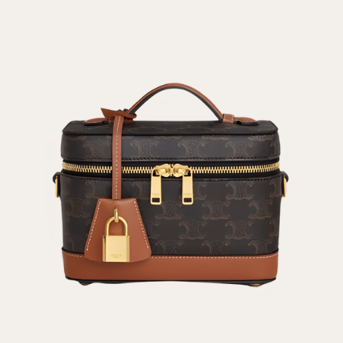 Celine Vanity Case Triomphe Brown 7.1 Inches