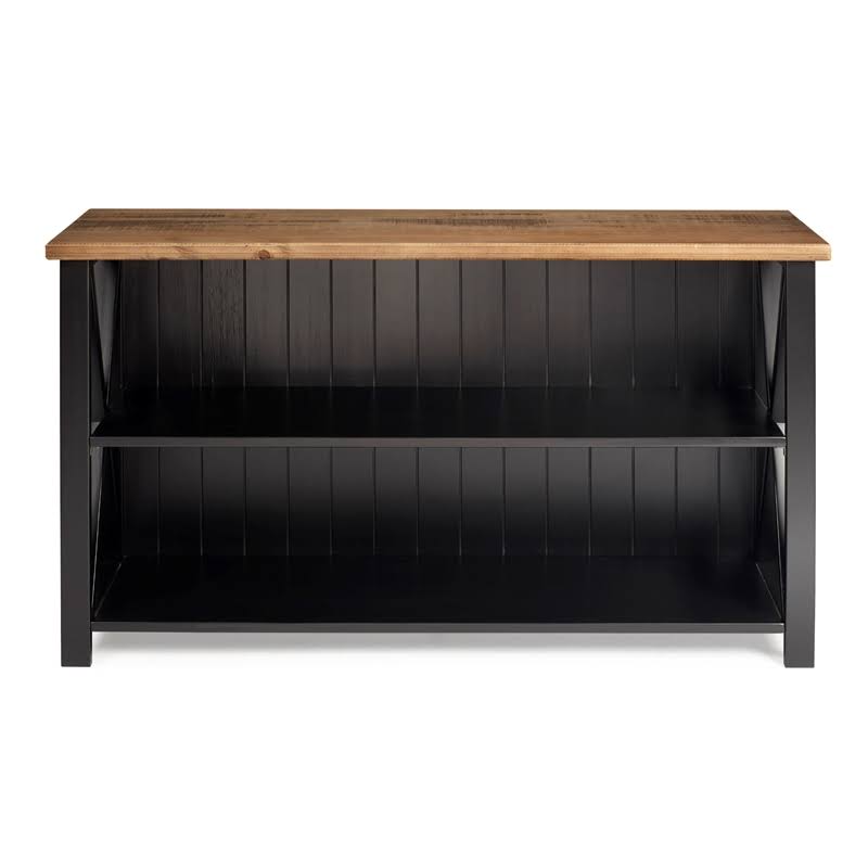 Pemberly Row 52x22 Solid Wood Farmhouse Storage Console-Reclaimed Barnwood/Black