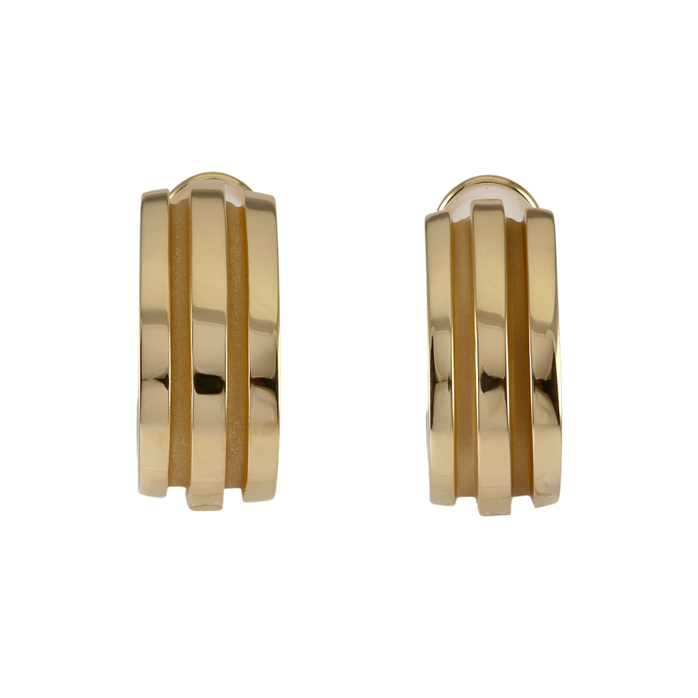 Tiffany & Co. Grooved Earrings 18K Yellow Gold