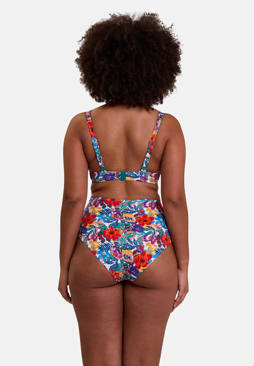 Haut de maillot de bain plongeant Curaçao Imprimé Tropical Multicolore