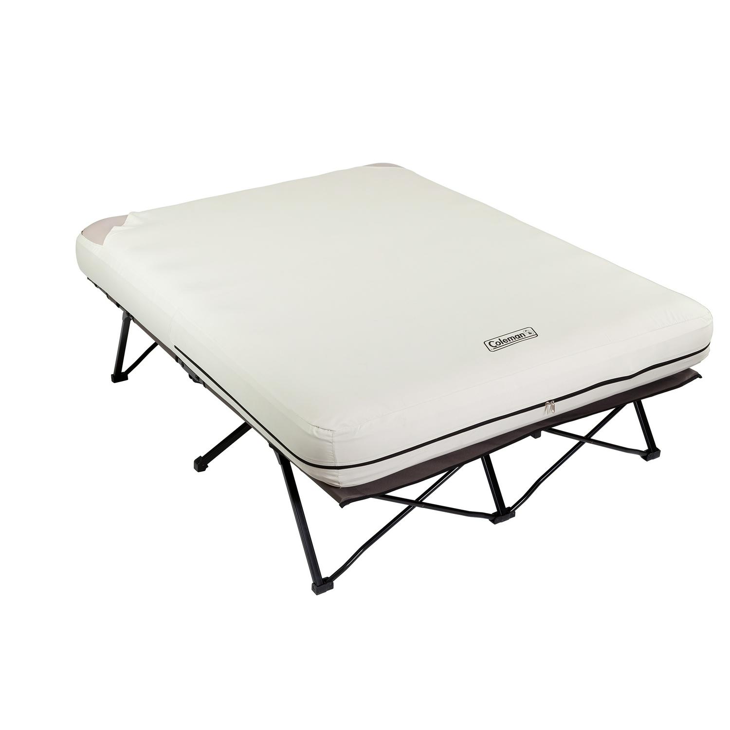 Coleman Cot and Thick Queen Air Mattress Combo Side Tables， Pump Included