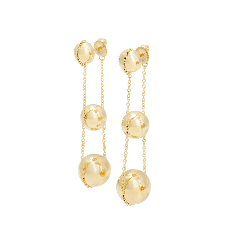 Tiffany & Co. Hardware Triple Drop Earrings 18K Yellow Gold 37953377