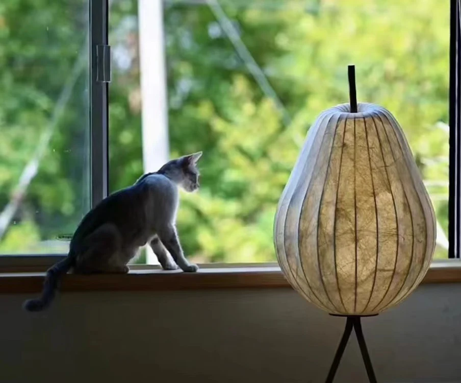 LA024 - Silk Silk Pear Lamp / Warm Light Corner Lamp Vintage Floor Lamp Bedside Lamp Ambient Lamp Decorative Night Lamp