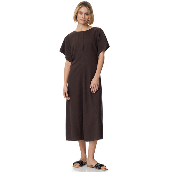 Gina Collection Damen Leinen-Kleid mit kurzen Ärmeln