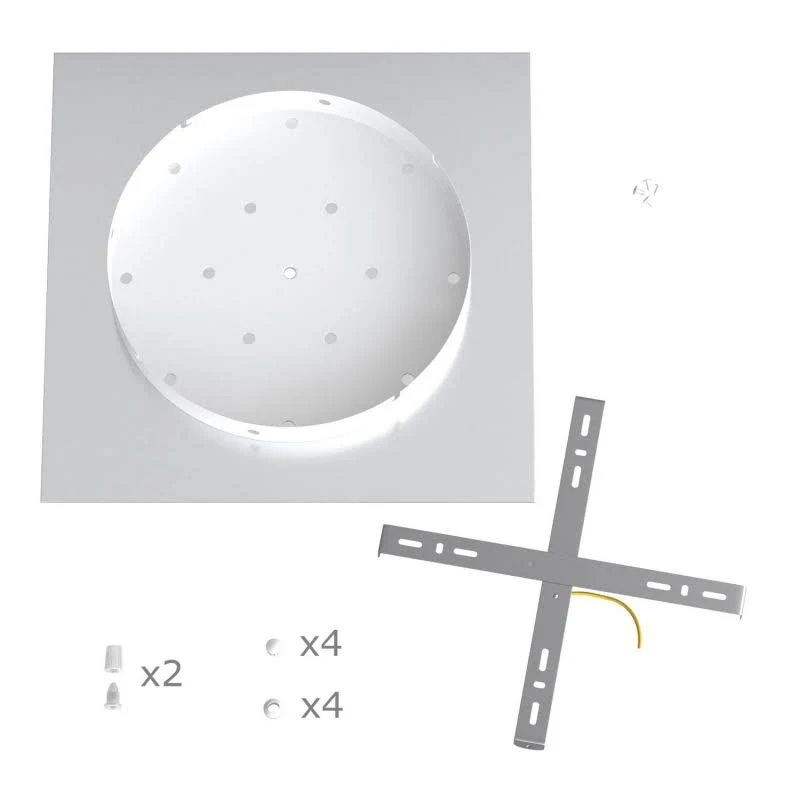 CA Creative Cables 2 Holes - Extra Large Square Ceiling Canopy Kit - Rose One System Matt Black - XXL Ceiling Canopies