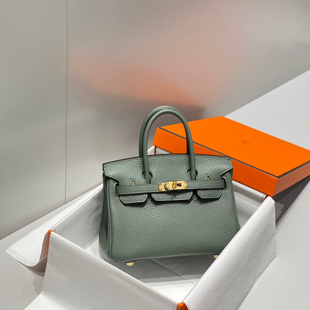 Hermes Birkin 20Cm Vert Amande Togo Leather Gold Hardware