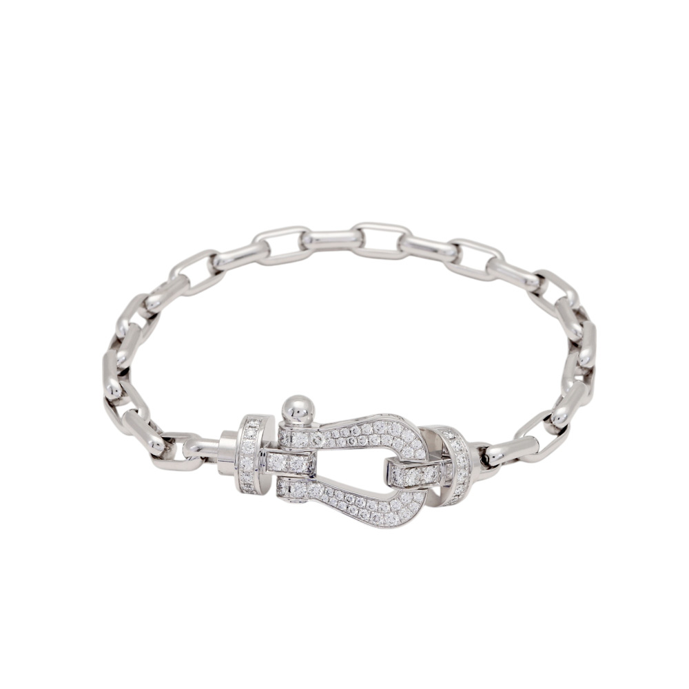 FRED Force 10 Lm Full Diamond Bracelet 18K White Gold 0B0050-6B0353