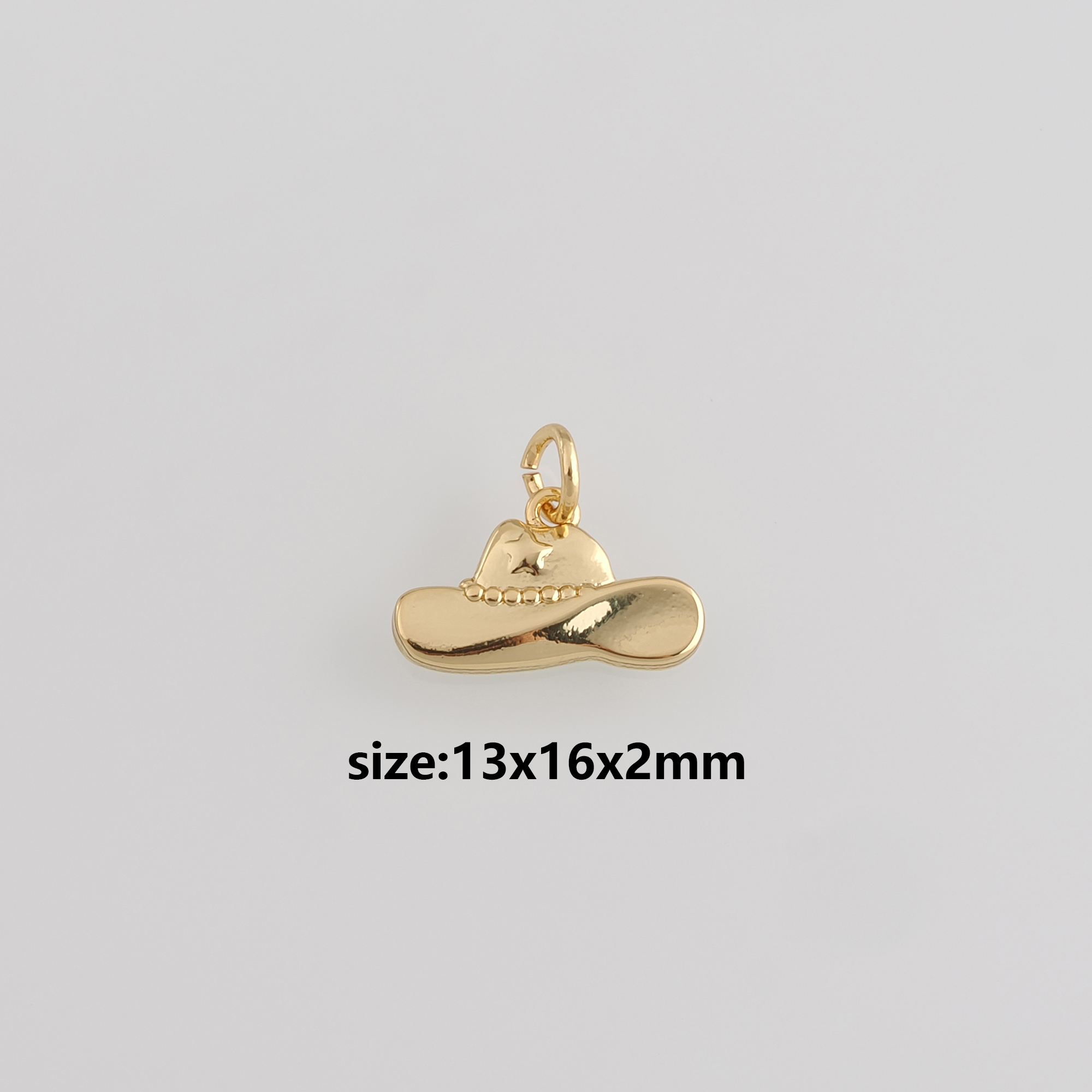 18K Gold Filled Cowboy Hat Pendant,Hat Charm,Cowboy Hat Earrings Necklace for DIY Jewelry Making Supply