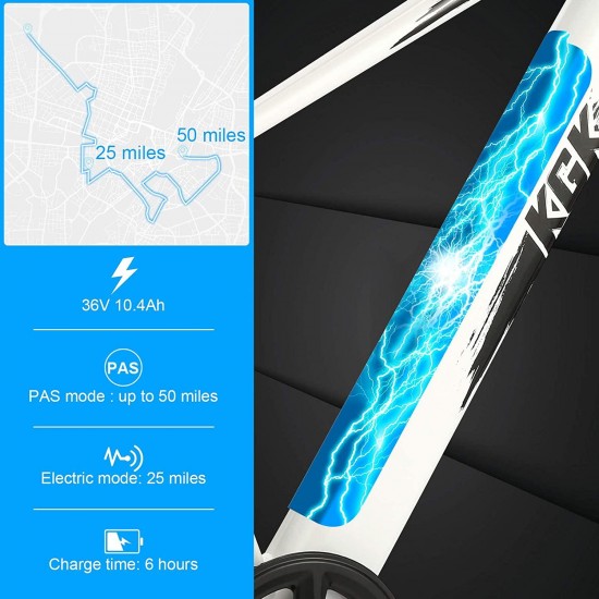 27.5″ Aluminum 700C Electric Bike, 350w Adults Electric Commuting Bicycle with Removable 10.4 Ah Battery, 7-Speed Professional Derailleur City E-bike