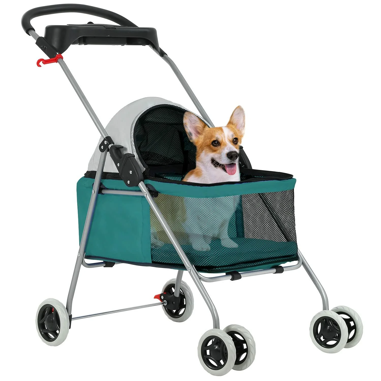 Pet Stroller 4 Wheels Posh Folding Waterproof Portable Travel Cat Dog Stroller