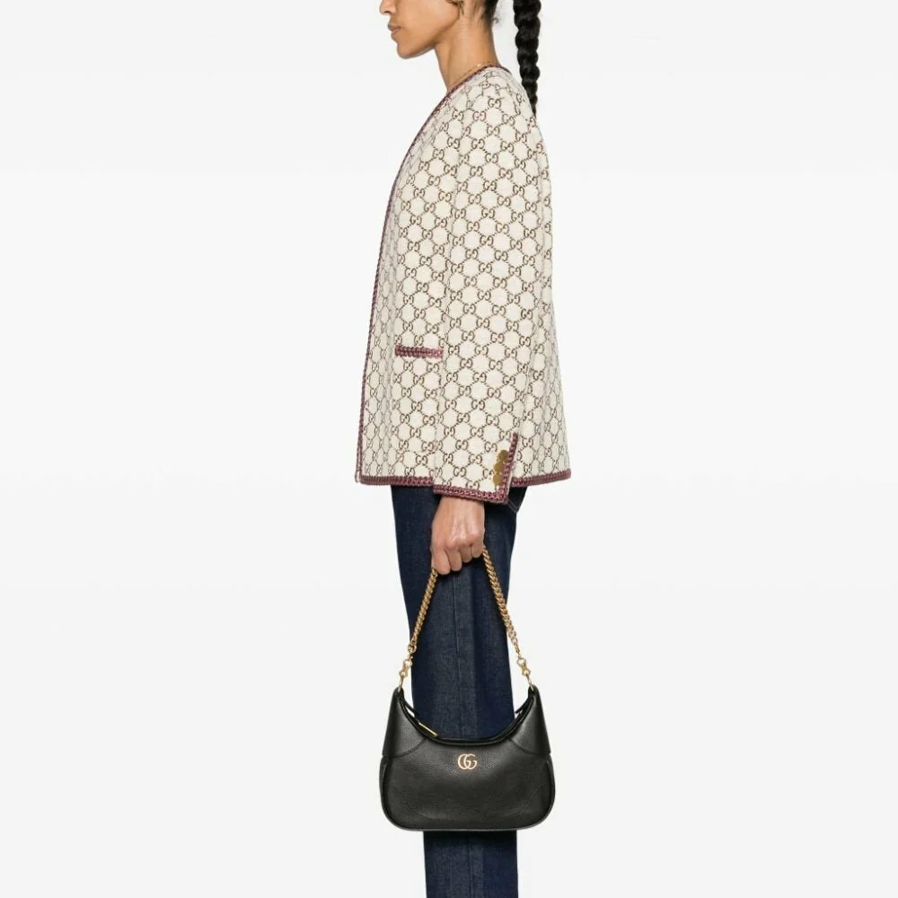 Gucci Aphrodite Small Leather Shoulder Bag – Black