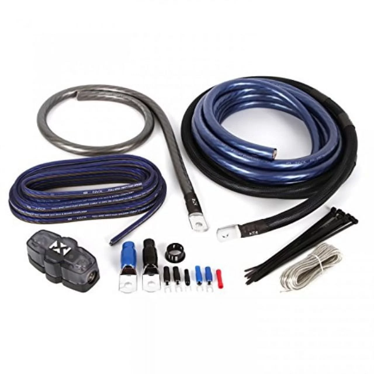 NVX XAPK0 Full Spec 1/0 Gauge 100% (OFC) Oxygen Free Copper Amplifier Power Wiring Kit with Speaker Wire for Amplifiers up to 4000 Watts