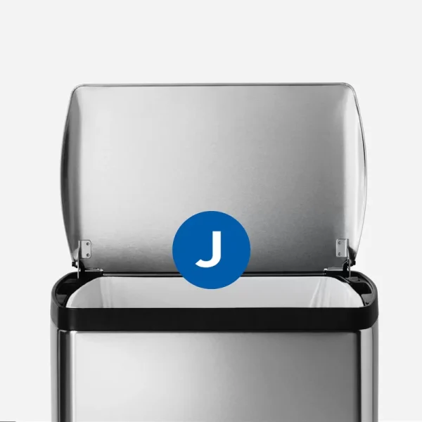 38 Liter / 10 Gallon Rectangular Kitchen Step Trash Can, Brushed Stainless Steel