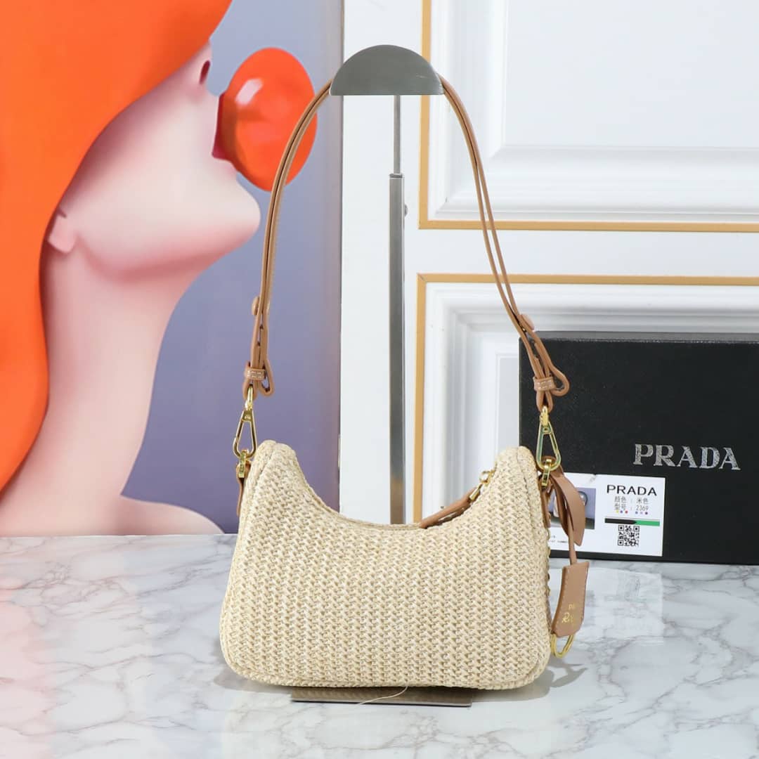 Prada Re Edition Crochet Bag Natural 22Cm