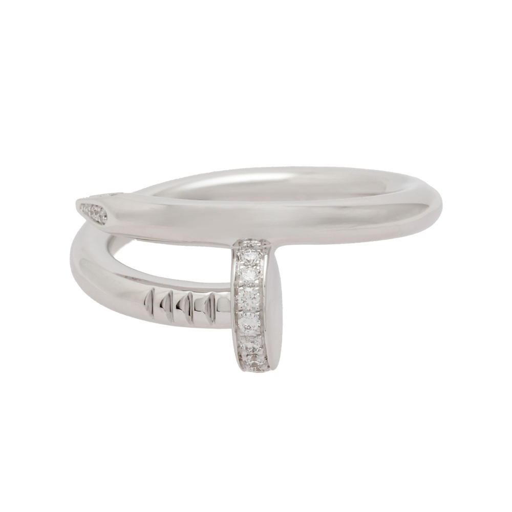 Cartier Juste un Clou Classic Model Diamond Ring 18K White Gold B4092700