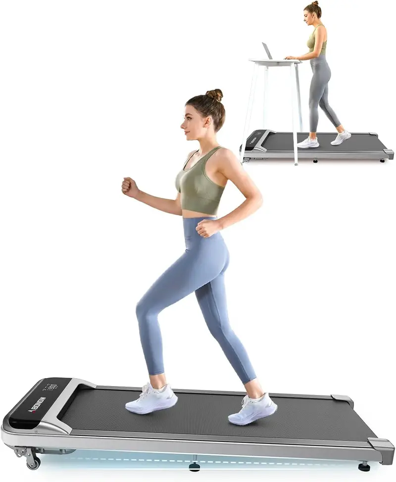 Under-Desk Walking Pad – 2.5HP Portable Treadmill with Incline, 280 lb Capacity, LED Display & Remote Control for Home Offices
