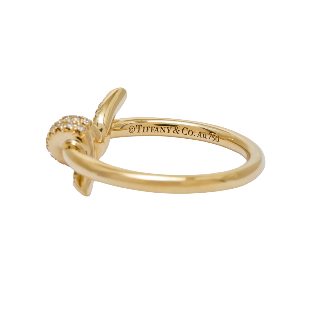 Tiffany & Co. Knot Ribbon Ring 18K Yellow Gold Diamond 69346774