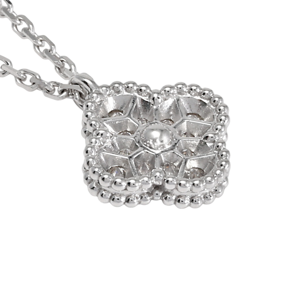 Van Cleef & Arpels Sweet Alhambra Necklace 18K White Gold Diamond VCARO85900