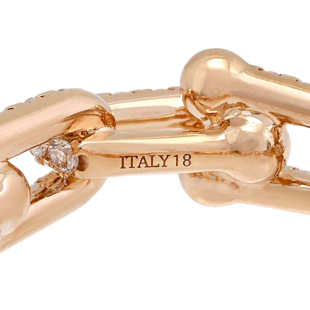 Tiffany & Co. Hardware Link Ring 18K Rose Gold Diamond 72670663