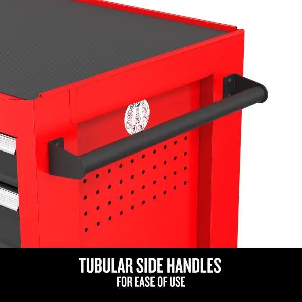 Rolling 5-Drawer Tool Cabinet – 2000 Series, 26″W × 36.5″H, Red Steel Design