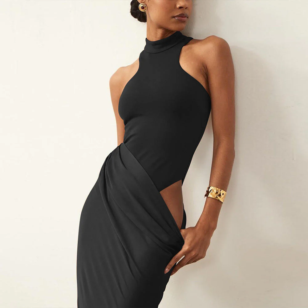 Halterneck Cutout Maxi DressClistos
