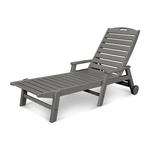 POLYWOOD Nautical Chaise Lounge with Arms and Wheels