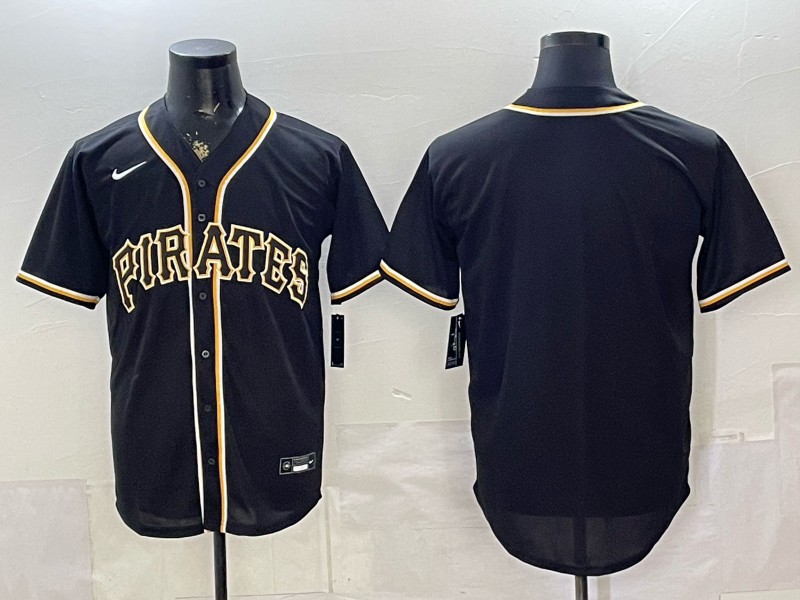 Men's Pittsburgh Pirates Fashion Replica Black Out Jersey