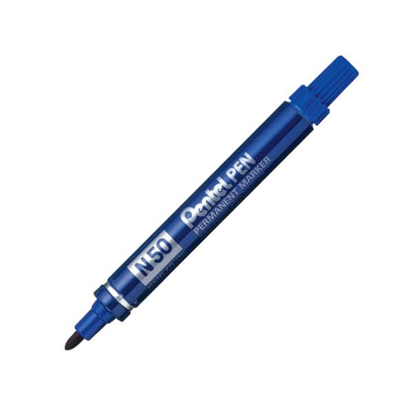 Pentel N50 Permanent Marker Pen Bullet Tip N50-b Red / Pack of 12