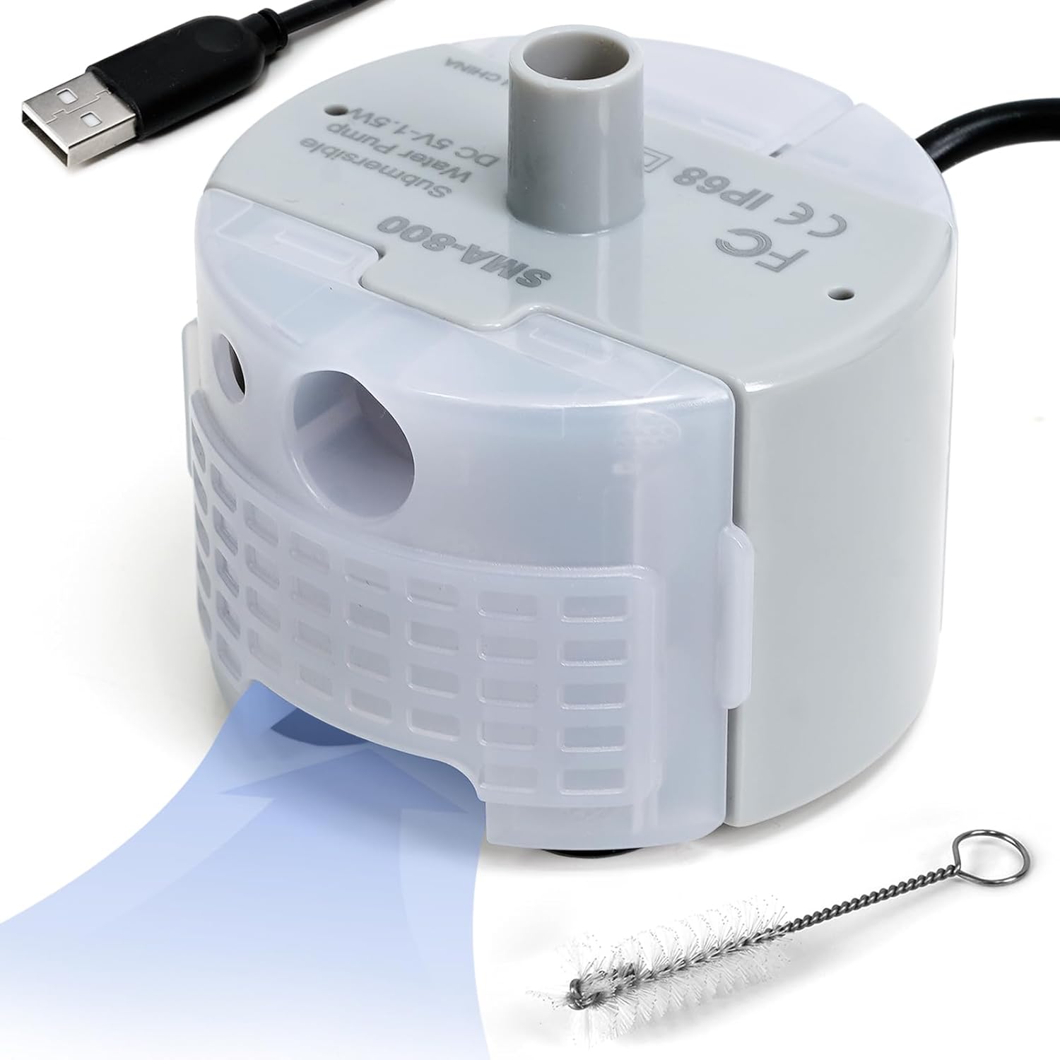 Ultra-Quiet Replacement Pump for Stainless Steel Cat Water Fountains - SMA-800 Motor - Safe and Easy to Clean with Low Voltage DC 5V and USB Cable (Pump) (Side Pump)