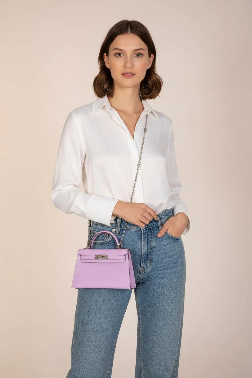 Hermès Mini Kelly II 20 Guimauve Epsom Palladium Hardware