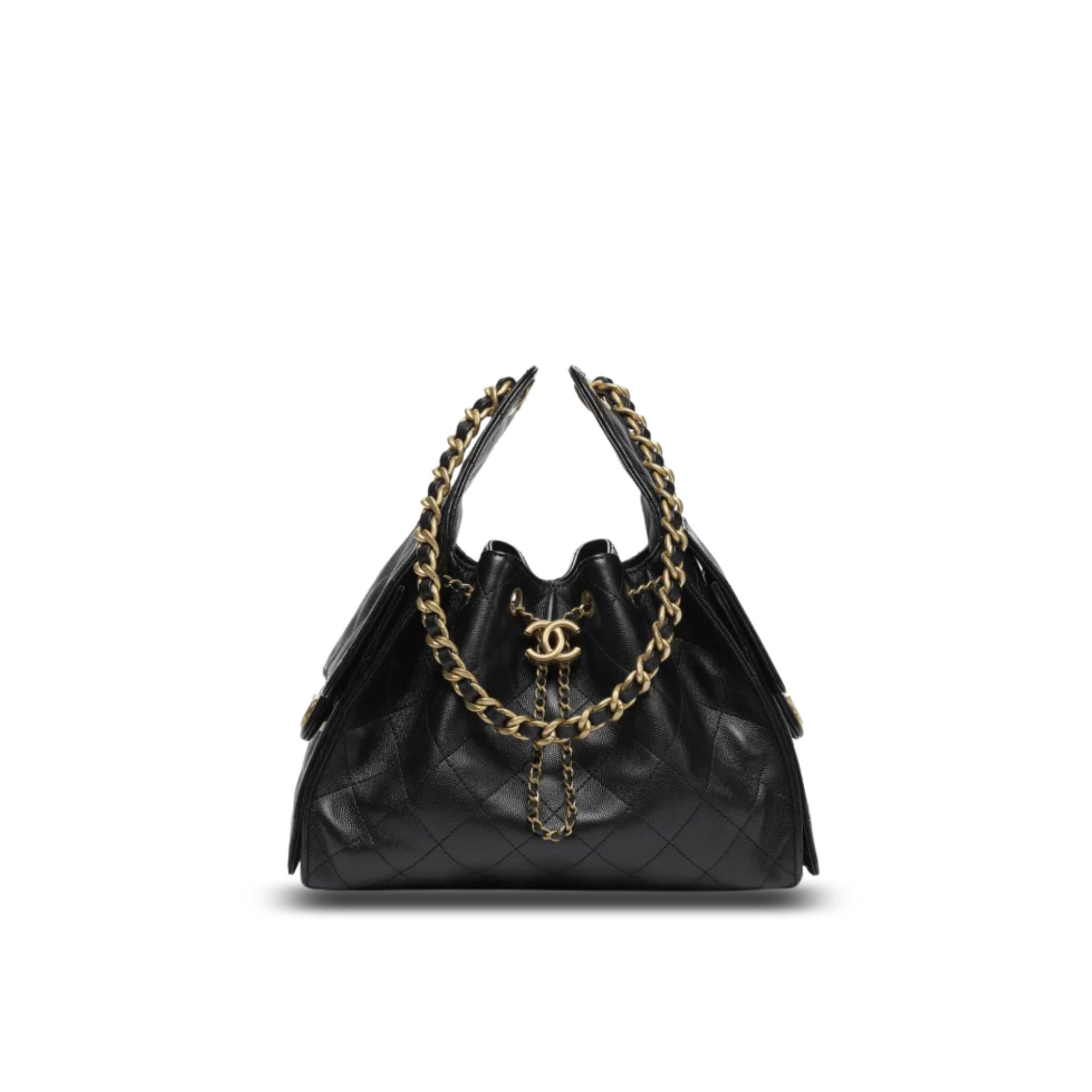 Chanel crossbody bag 25 Small Handbag Grained Calfskin & Gold-Tone Metal Black 30cm/11.8in