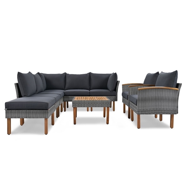 9Piece Patio Rattan Furniture Set