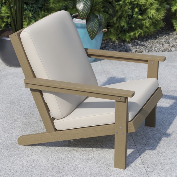 AllWeather Poly Resin Adirondack Style Chair and Cushions