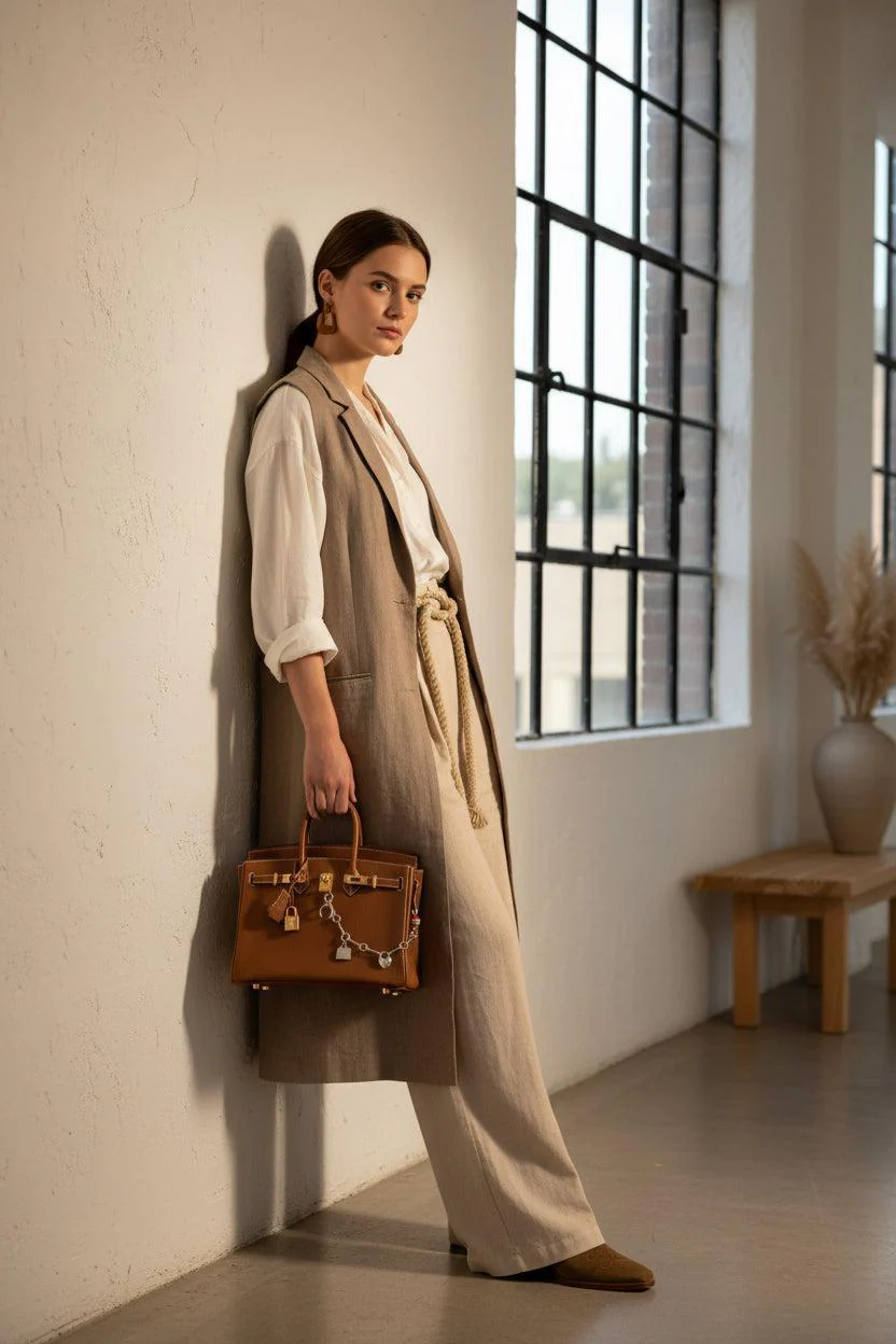 Hermès Bijou de Birkin Charm Gold Leather Palladium Hardware