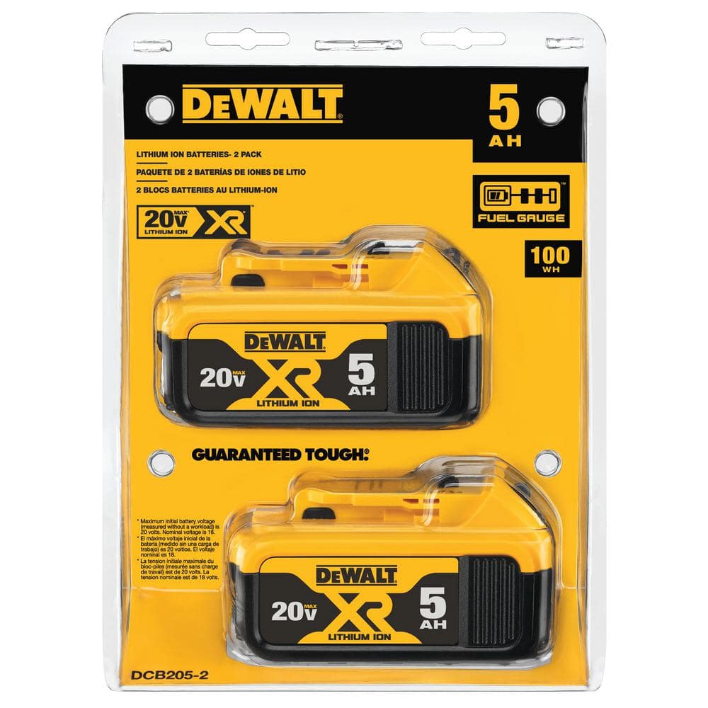 20V MAX XR Premium Lithium-Ion 5.0Ah Battery Pack (2 Pack) DCB205-2